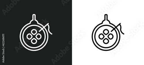 needlepoint outline icon in white and black colors. needlepoint flat vector icon from sew collection for web, mobile apps and ui.