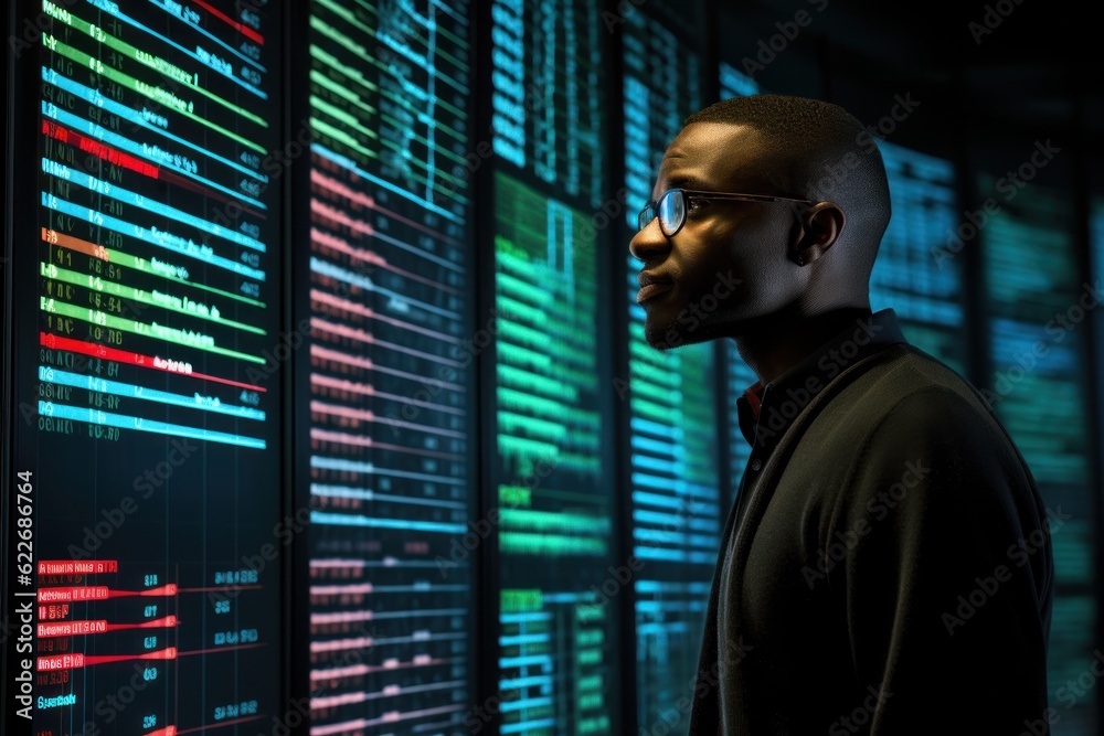 black data analyst using code to visualize data black data analyst using code to visualize data