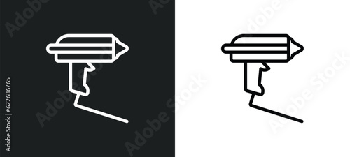 hot glue outline icon in white and black colors. hot glue flat vector icon from sew collection for web, mobile apps and ui.