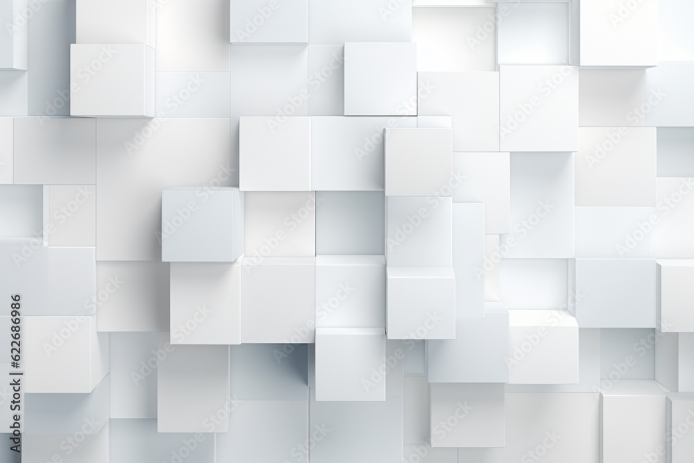 Minimalist Abstract Background of Geometric Shapes in Varying Shades of White Created with Generative AI Minimalist Abstract Background of Geometric Shapes in Varying Shades of White Created with Generative AI