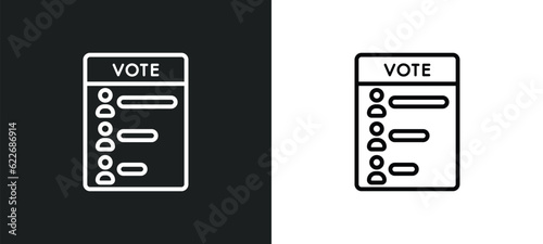 polling outline icon in white and black colors. polling flat vector icon from seo and web collection for web, mobile apps and ui.