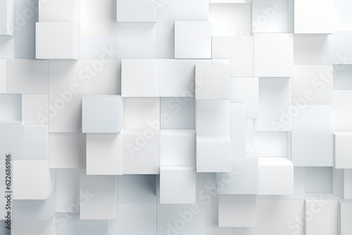 Minimalist Abstract Background of Geometric Shapes in Varying Shades of White Created with Generative AI © dendyh7