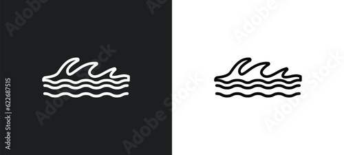 tide outline icon in white and black colors. tide flat vector icon from season collection for web, mobile apps and ui.