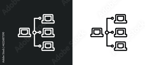 sitemap outline icon in white and black colors. sitemap flat vector icon from seo & web collection for web, mobile apps and ui.