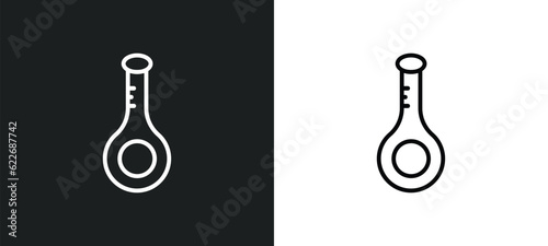 volumetric flask outline icon in white and black colors. volumetric flask flat vector icon from science collection for web, mobile apps and ui.