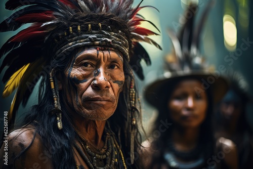 Vanishing Cultures -Indigenous Tribe in Amazon Rainforest  photo