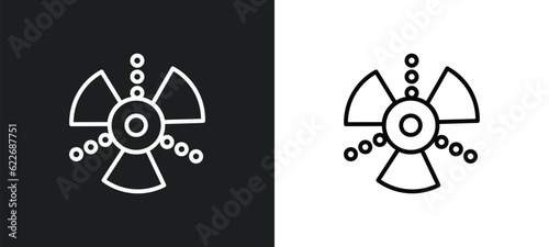 radioactivity outline icon in white and black colors. radioactivity flat vector icon from science collection for web, mobile apps and ui.