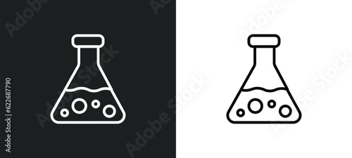 lab outline icon in white and black colors. lab flat vector icon from science collection for web, mobile apps and ui.