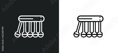 pendulum outline icon in white and black colors. pendulum flat vector icon from science collection for web, mobile apps and ui.