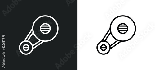 pulley outline icon in white and black colors. pulley flat vector icon from science collection for web, mobile apps and ui.