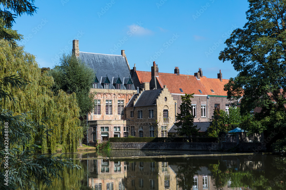 Belgium View of Bruges on a sunny autumn day