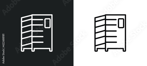infrared heat cabin outline icon in white and black colors. infrared heat cabin flat vector icon from sauna collection for web, mobile apps and ui.