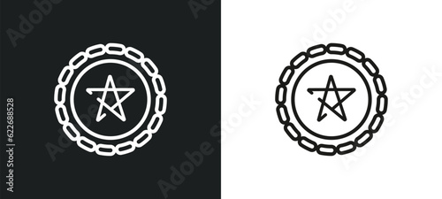 satanism outline icon in white and black colors. satanism flat vector icon from religion collection for web, mobile apps and ui. photo