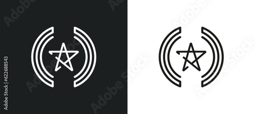 pagan outline icon in white and black colors. pagan flat vector icon from religion collection for web, mobile apps and ui.