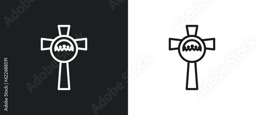 last supper outline icon in white and black colors. last supper flat vector icon from religion collection for web, mobile apps and ui.