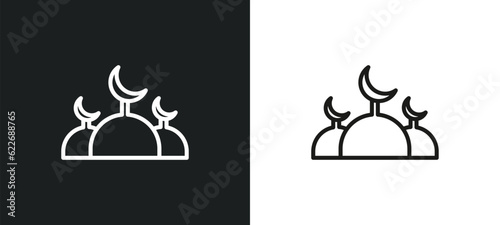 abrahamic outline icon in white and black colors. abrahamic flat vector icon from religion collection for web, mobile apps and ui.