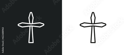 catholicism outline icon in white and black colors. catholicism flat vector icon from religion collection for web, mobile apps and ui.