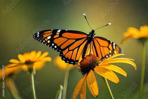 butterfly on flower, a close up shot - Generative AI © MuhammadTalha