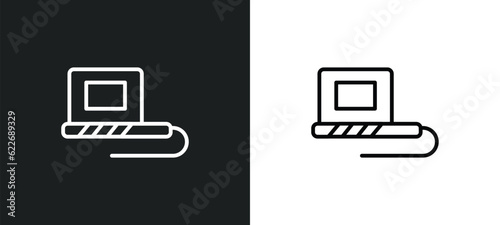 tefilin outline icon in white and black colors. tefilin flat vector icon from religion collection for web, mobile apps and ui. photo