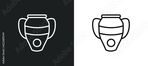manna jar outline icon in white and black colors. manna jar flat vector icon from religion collection for web, mobile apps and ui.