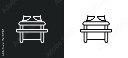 ark of the convenant outline icon in white and black colors. ark of the convenant flat vector icon from religion collection for web, mobile apps and ui.