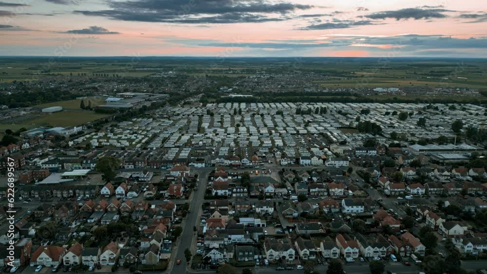 Aerial view of Skegness, a busy tourist town with something for everyone, from stunning campsites to a sunset to die for Aerial view of Skegness, a busy tourist town with something for everyone, from stunning campsites to a sunset to die for
