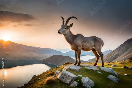 Markhor in the mountains - Generative AI
