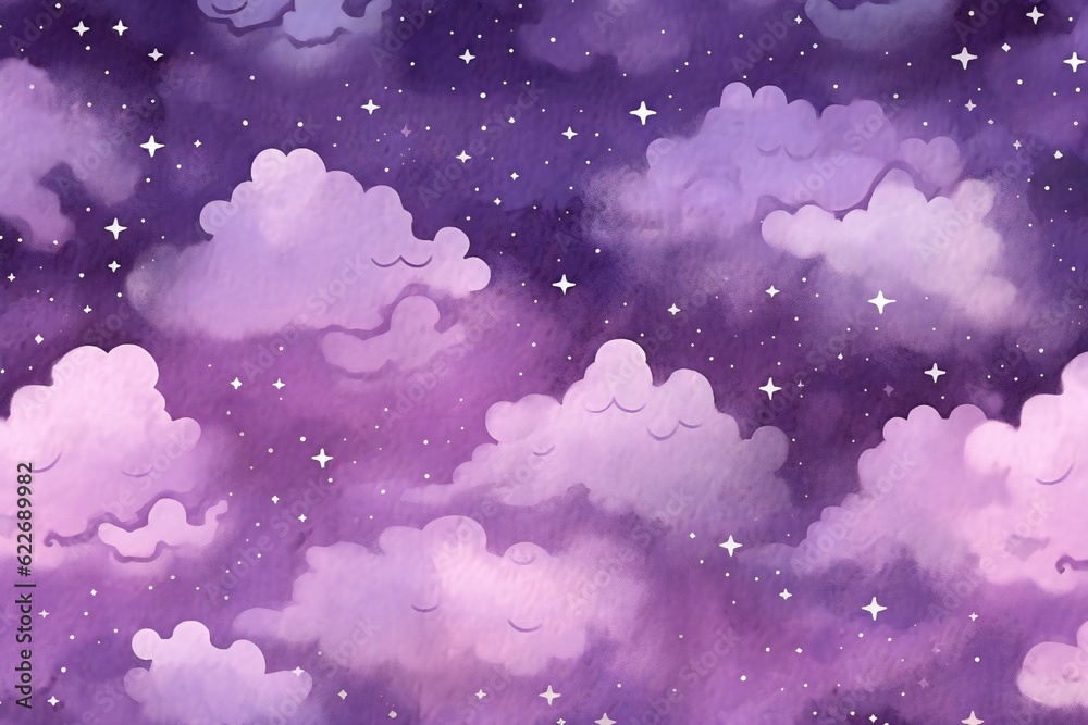 Starry Painted Purple Skies Digital Paper Generative AI Starry Painted Purple Skies Digital Paper Generative AI