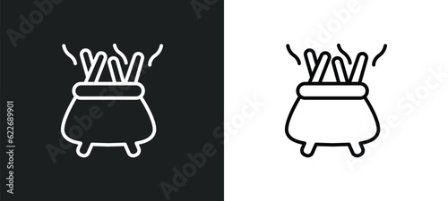 incense burner outline icon in white and black colors. incense burner flat vector icon from religion collection for web, mobile apps and ui.
