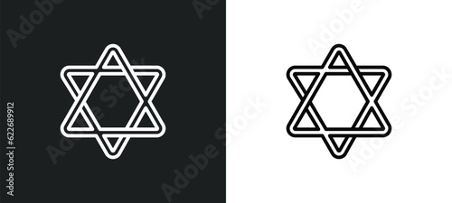 hebrew outline icon in white and black colors. hebrew flat vector icon from religion collection for web, mobile apps and ui.