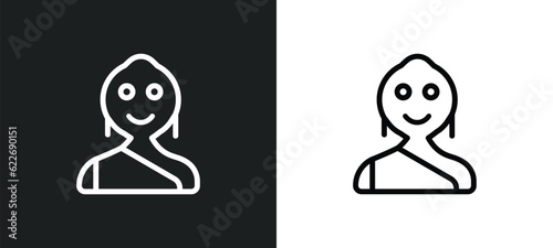 monk outline icon in white and black colors. monk flat vector icon from religion collection for web, mobile apps and ui.
