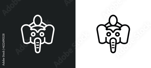 ganesha outline icon in white and black colors. ganesha flat vector icon from religion collection for web, mobile apps and ui.