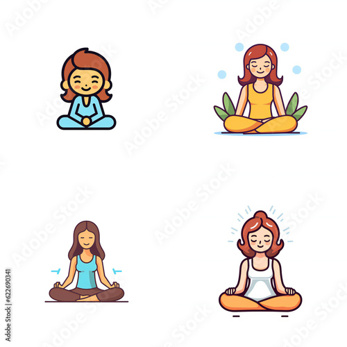 set me meditation girl vector 