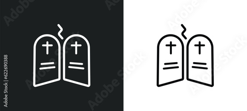 commandments outline icon in white and black colors. commandments flat vector icon from religion collection for web, mobile apps and ui.