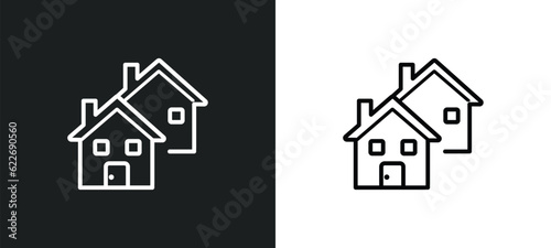 neighborhood outline icon in white and black colors. neighborhood flat vector icon from real estate collection for web, mobile apps and ui.
