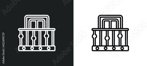balcony outline icon in white and black colors. balcony flat vector icon from real estate collection for web, mobile apps and ui.