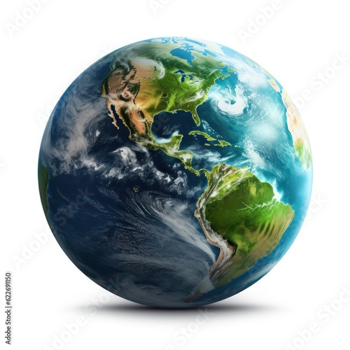 Earth globe isolated in white background