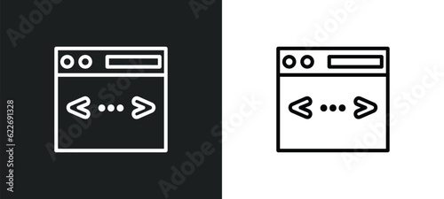 script outline icon in white and black colors. script flat vector icon from programming collection for web, mobile apps and ui.