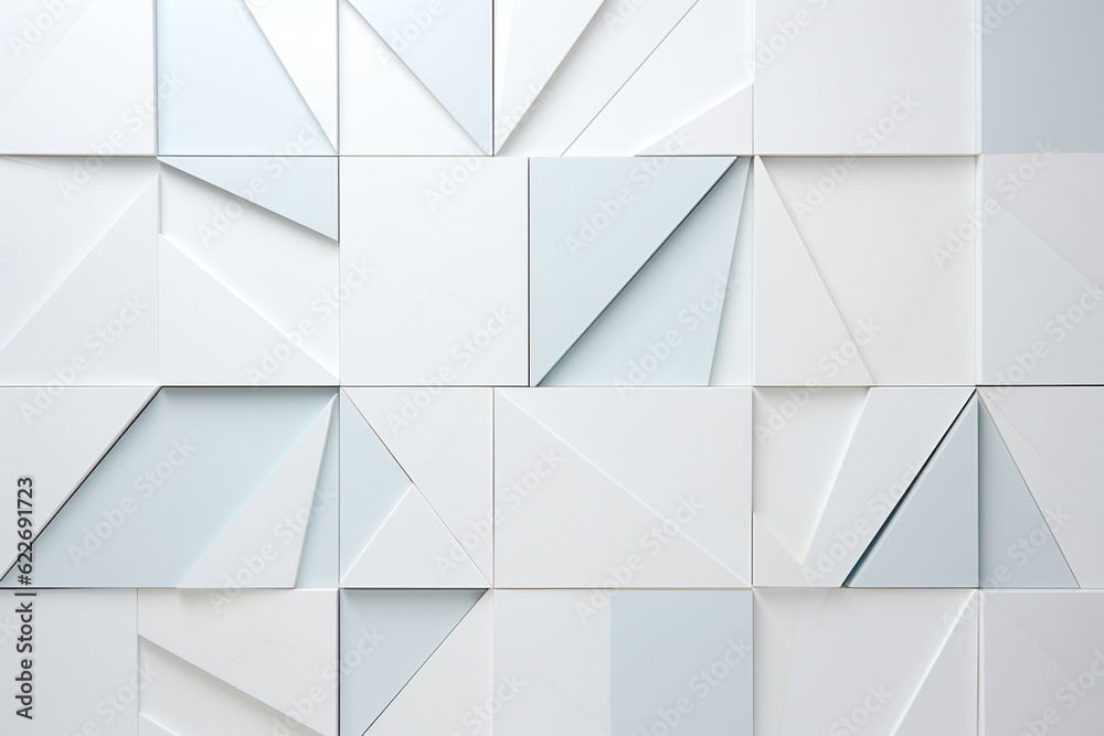 Obraz premium Minimalist Abstract Background of Geometric Shapes in Varying Shades of White Created with Generative AI