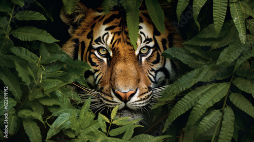 Obraz na płótnie portrait of a tiger HD 8K wallpaper Stock Photographic Image w salonie