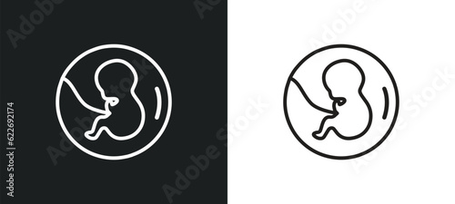 obstetrician and gynecologist outline icon in white and black colors. obstetrician and gynecologist flat vector icon from professions collection for web, mobile apps ui. photo