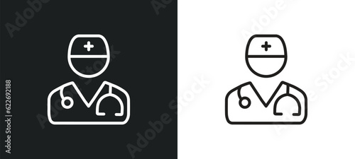 podiatrist outline icon in white and black colors. podiatrist flat vector icon from professions collection for web, mobile apps and ui.