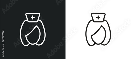 physician assistant outline icon in white and black colors. physician assistant flat vector icon from professions collection for web, mobile apps and ui.