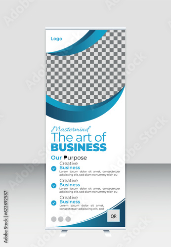 Free vector modern business creative roll up banner design template 