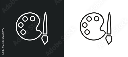 artist outline icon in white and black colors. artist flat vector icon from professions collection for web, mobile apps and ui.