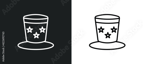 Wallpaper Mural uncle sam hat outline icon in white and black colors. uncle sam hat flat vector icon from political collection for web, mobile apps and ui. Torontodigital.ca