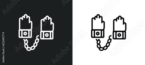 slavery outline icon in white and black colors. slavery flat vector icon from political collection for web, mobile apps and ui.