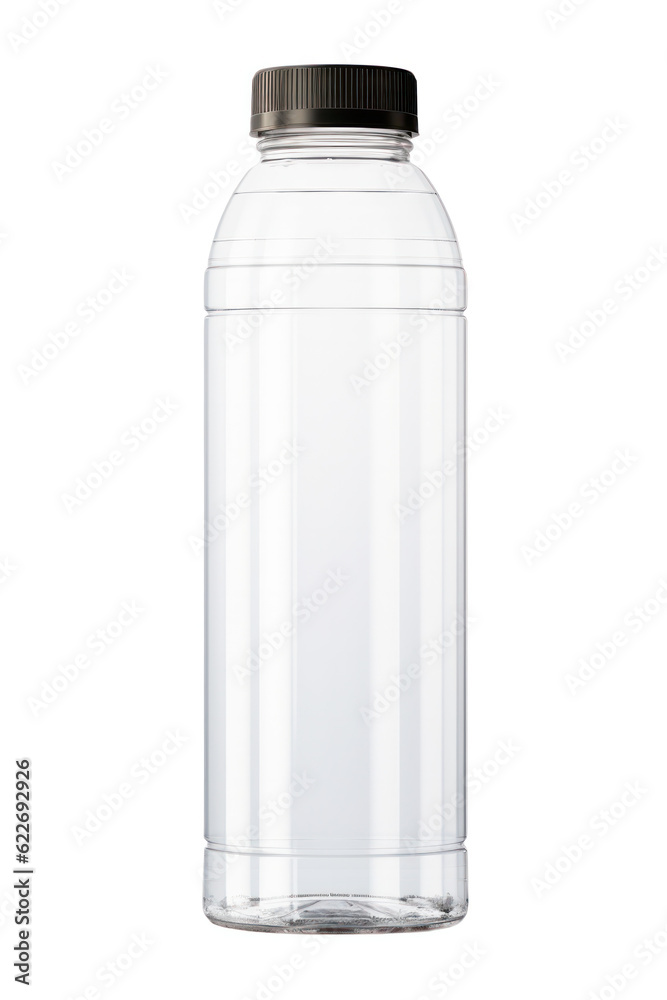 Transparent plastic bottle of water mockup isolated on white background Transparent plastic bottle of water mockup isolated on white background