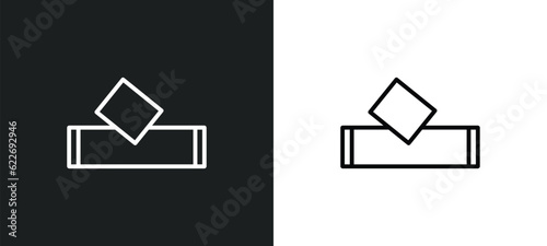 voting outline icon in white and black colors. voting flat vector icon from political collection for web, mobile apps and ui.