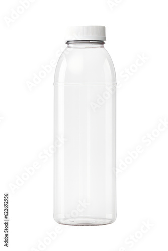 empty glass bottle isolated on white background